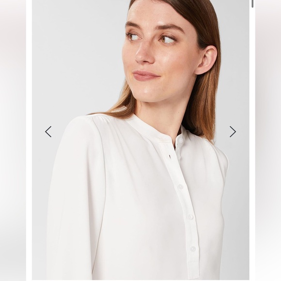 HOBBS London white button down Safi blouse - Picture 3 of 5